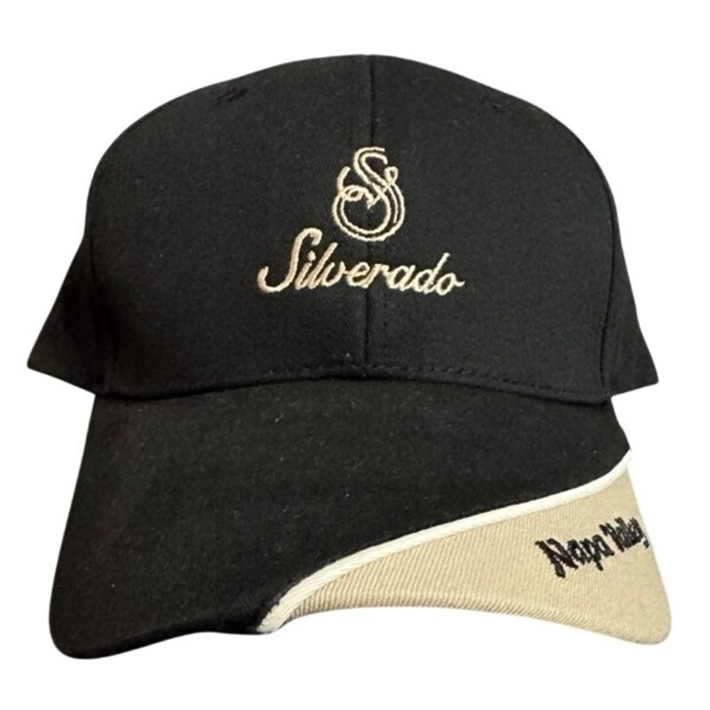 Silverado Napa Valley Baseball Cap Embroidered Black Tan Adjustable Strap